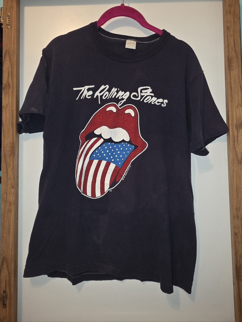 Vtg 1981 THE ROLLING STONES rock concert USA Tour t-shirt American Flag Tongue